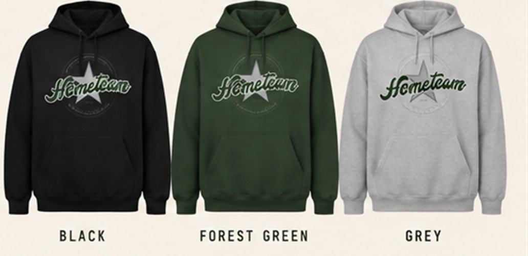 Colorways: black, forest green, grey