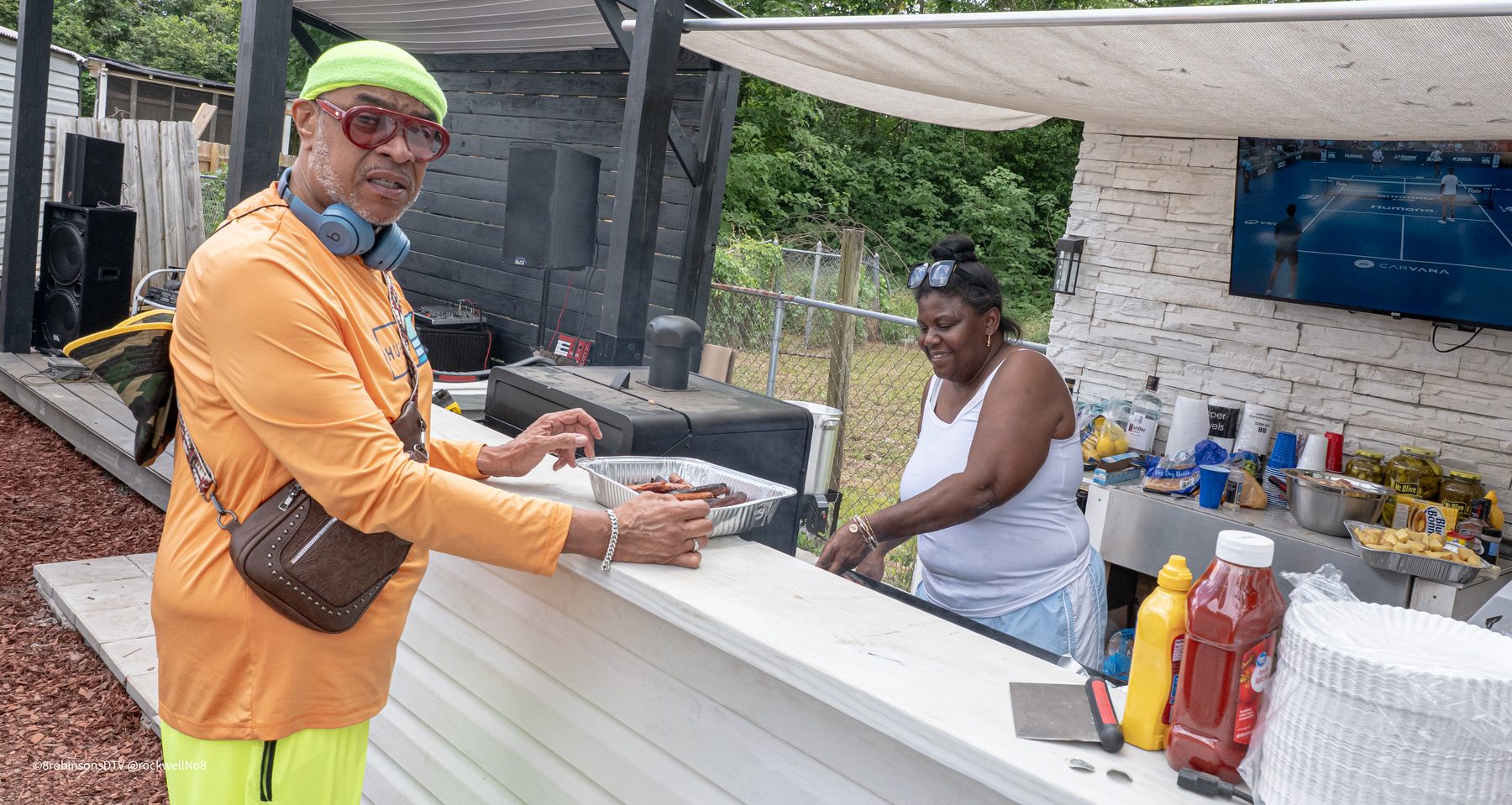 QP at the outdoor kitchen