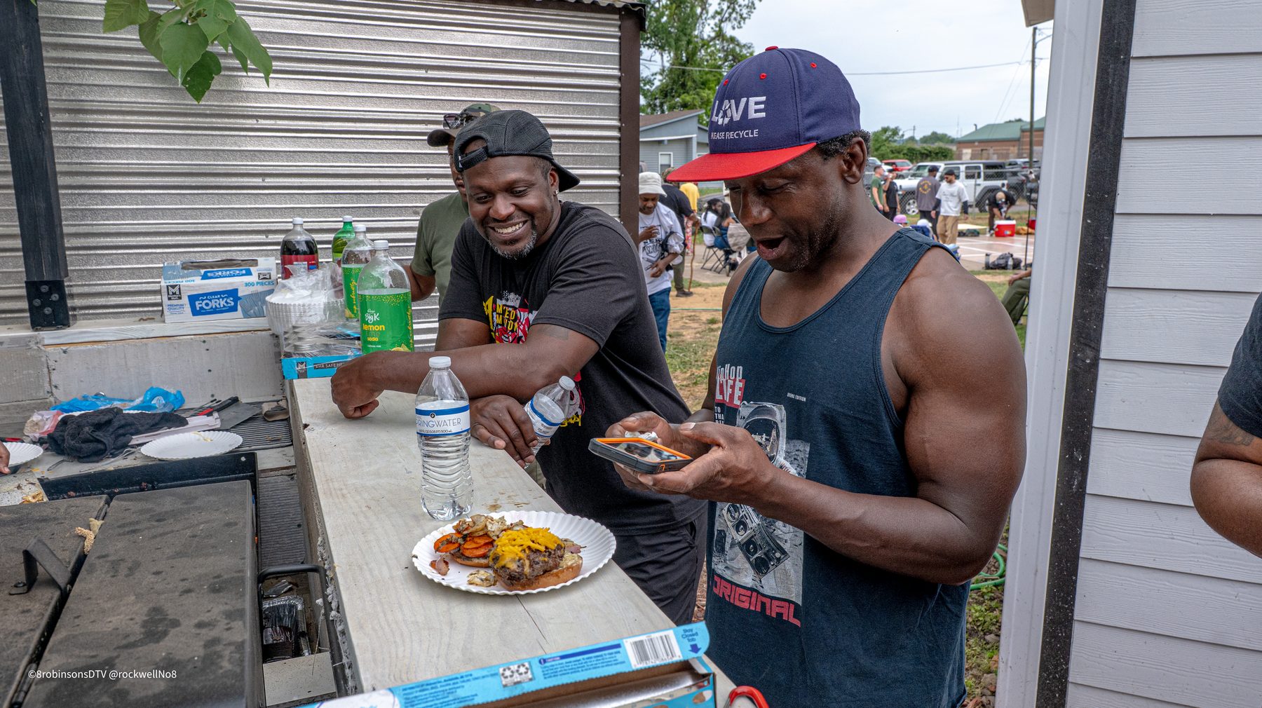Guests at the 4BQ food line